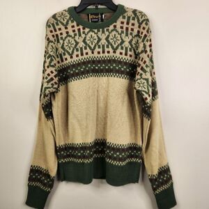 Vintage McBriar Sportswear Fair Isle Acrylic Crewneck LS Sweater Medium